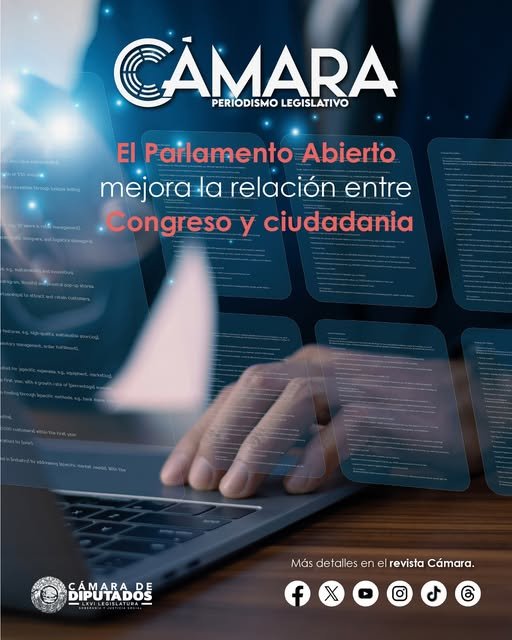 ¿Sabes qué es el Parlamento Abierto? Es un modelo que acerca al Congreso con la ciudadanía, eleva su voz en decisiones clave y fortalece la transparencia y el diálogo.